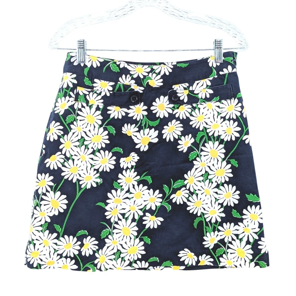 EP Pro Daisy Floral Skort Size 4 Navy White Yellow Golfcore Cottagecore‎ A-Line